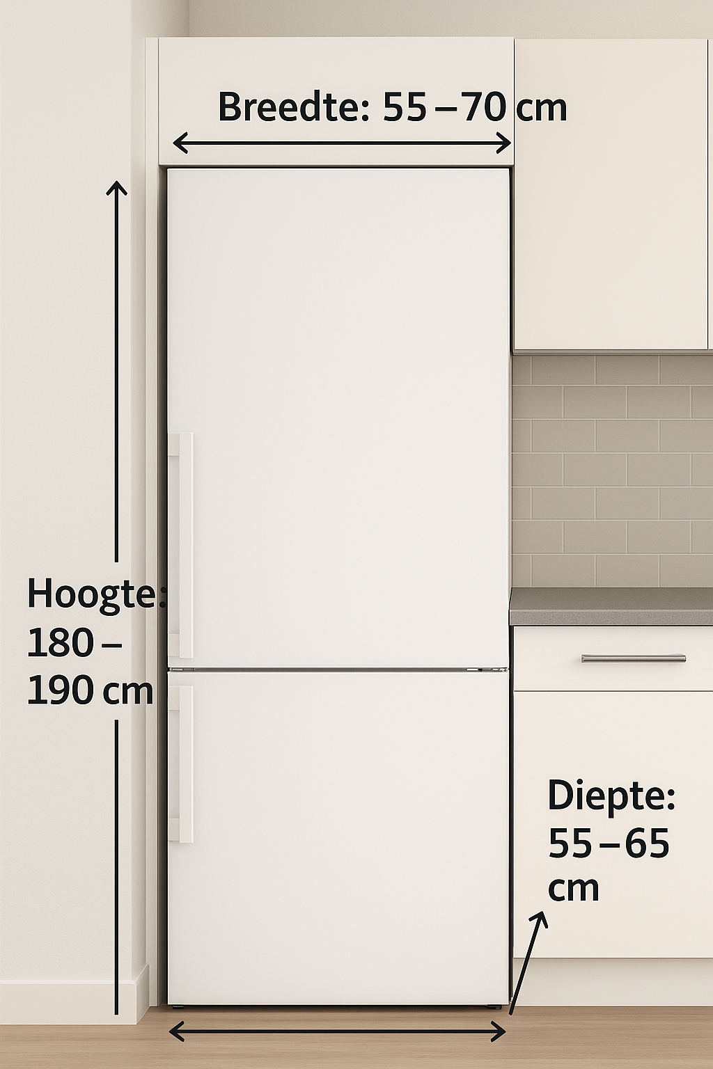 Afmetingen inbouw koelkast